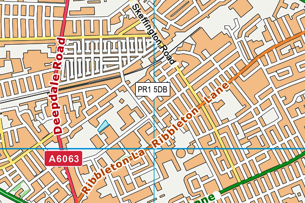 PR1 5DB map - OS VectorMap District (Ordnance Survey)