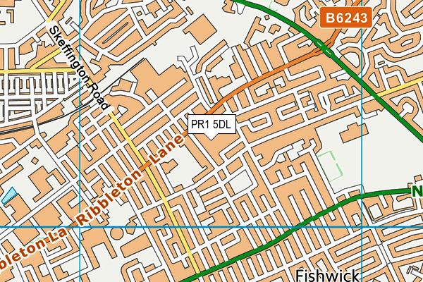 PR1 5DL map - OS VectorMap District (Ordnance Survey)