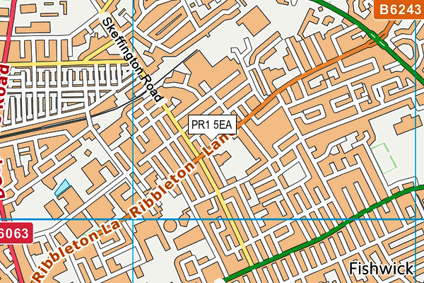 PR1 5EA map - OS VectorMap District (Ordnance Survey)