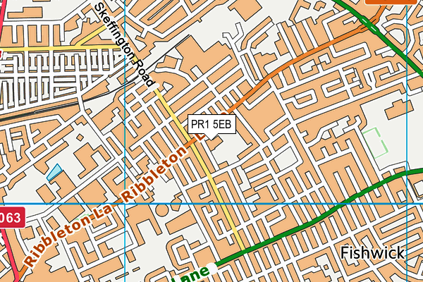 PR1 5EB map - OS VectorMap District (Ordnance Survey)