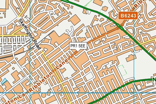 PR1 5EE map - OS VectorMap District (Ordnance Survey)