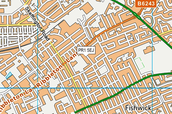 PR1 5EJ map - OS VectorMap District (Ordnance Survey)