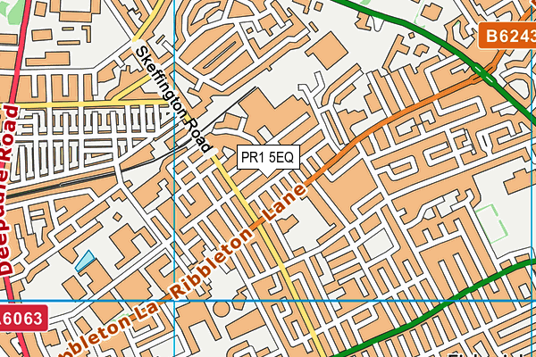 PR1 5EQ map - OS VectorMap District (Ordnance Survey)