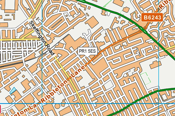 PR1 5ES map - OS VectorMap District (Ordnance Survey)