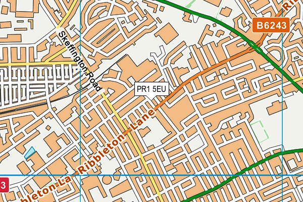 PR1 5EU map - OS VectorMap District (Ordnance Survey)