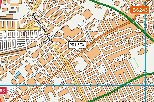 PR1 5EX map - OS VectorMap District (Ordnance Survey)