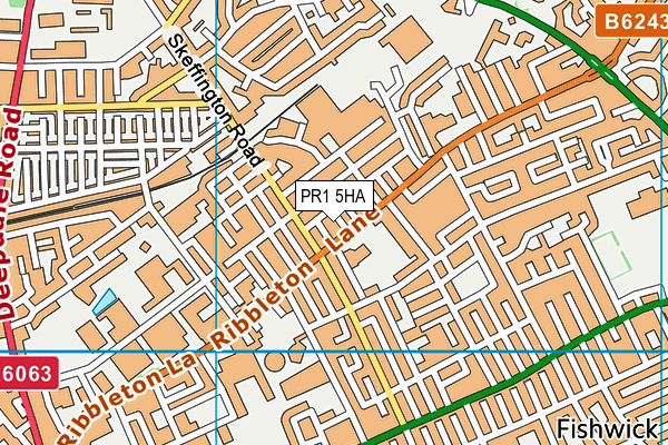 PR1 5HA map - OS VectorMap District (Ordnance Survey)