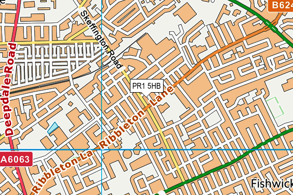 PR1 5HB map - OS VectorMap District (Ordnance Survey)