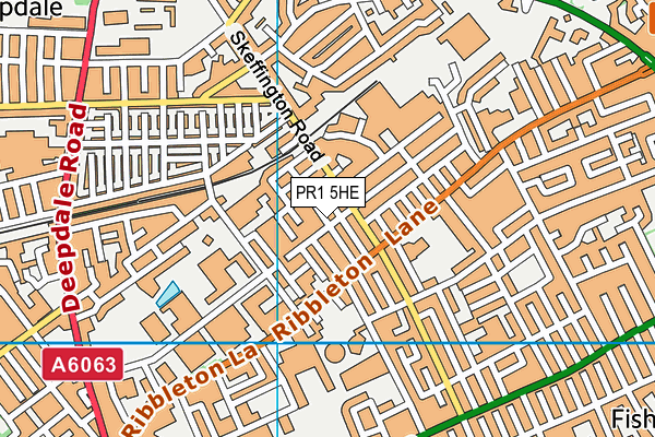 PR1 5HE map - OS VectorMap District (Ordnance Survey)