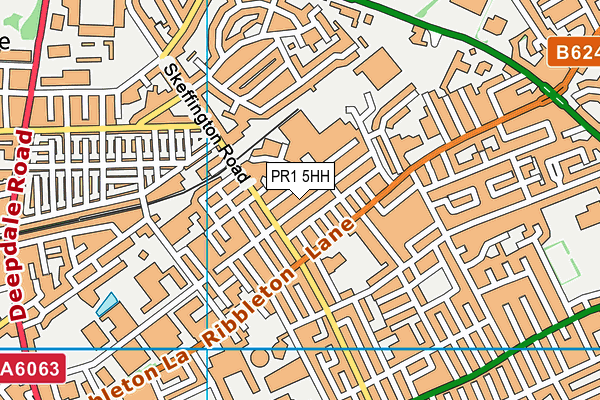PR1 5HH map - OS VectorMap District (Ordnance Survey)