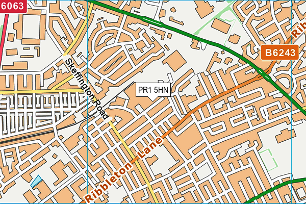 PR1 5HN map - OS VectorMap District (Ordnance Survey)