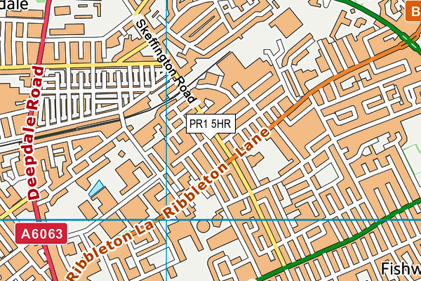 PR1 5HR map - OS VectorMap District (Ordnance Survey)