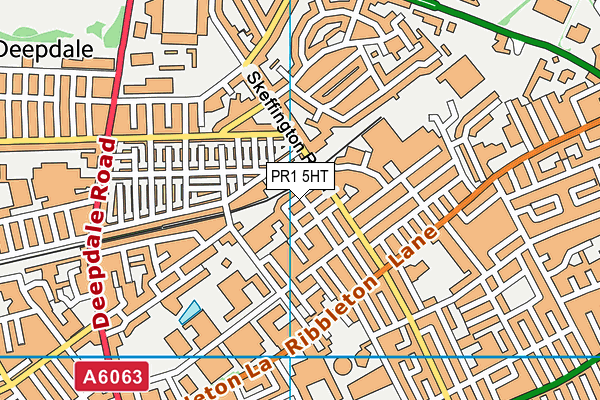 PR1 5HT map - OS VectorMap District (Ordnance Survey)