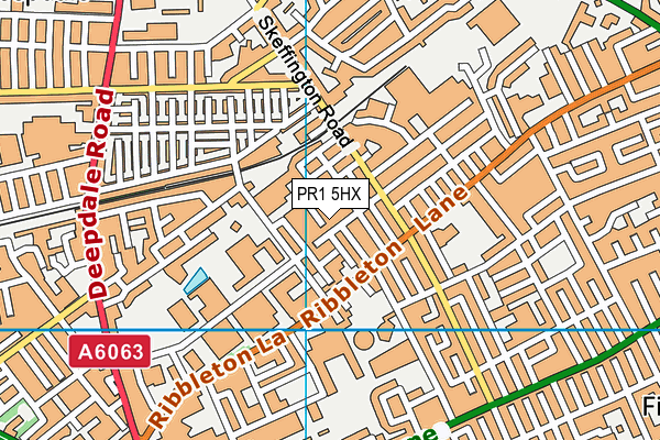 PR1 5HX map - OS VectorMap District (Ordnance Survey)