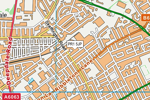 PR1 5JP map - OS VectorMap District (Ordnance Survey)