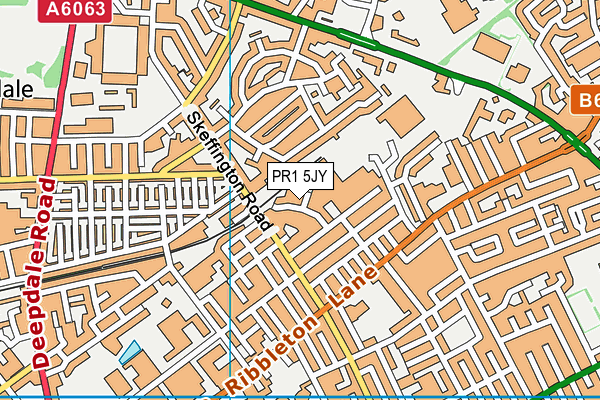 PR1 5JY map - OS VectorMap District (Ordnance Survey)