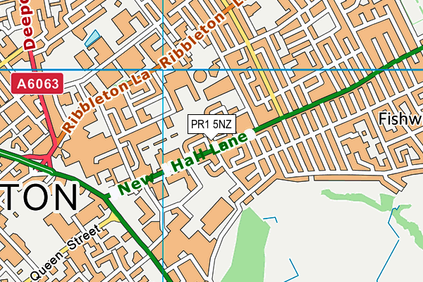 PR1 5NZ map - OS VectorMap District (Ordnance Survey)