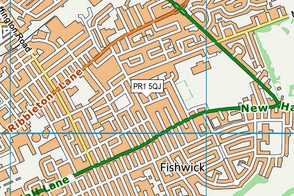 PR1 5QJ map - OS VectorMap District (Ordnance Survey)