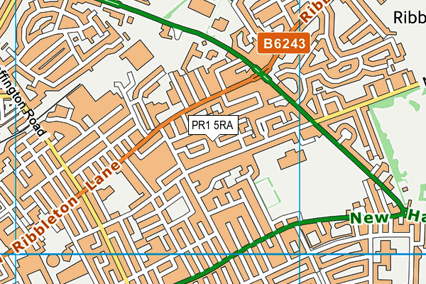 PR1 5RA map - OS VectorMap District (Ordnance Survey)