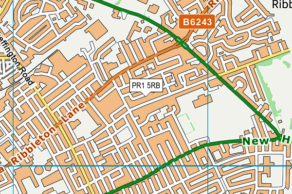 PR1 5RB map - OS VectorMap District (Ordnance Survey)