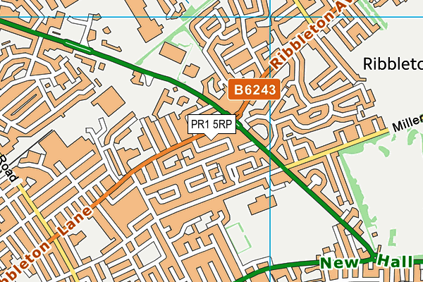 PR1 5RP map - OS VectorMap District (Ordnance Survey)