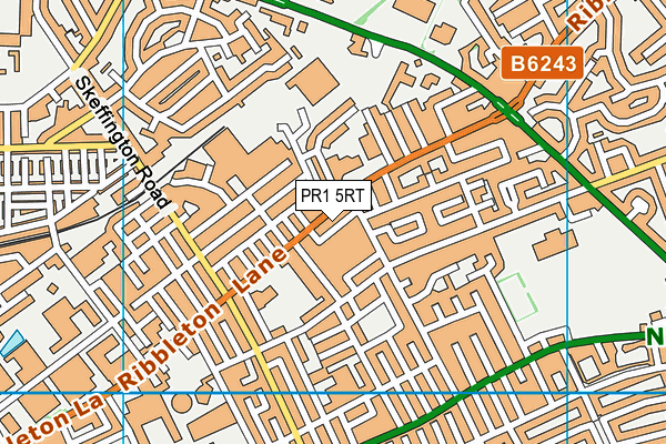PR1 5RT map - OS VectorMap District (Ordnance Survey)