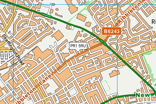 Ribbleton Avenue Infant School map (PR1 5RU) - OS VectorMap District (Ordnance Survey)