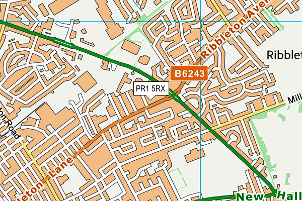 PR1 5RX map - OS VectorMap District (Ordnance Survey)
