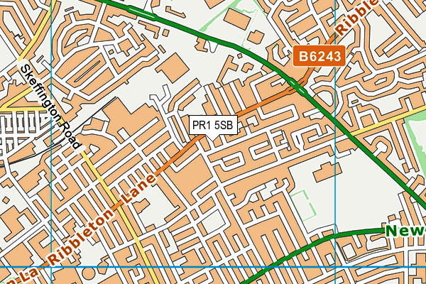 PR1 5SB map - OS VectorMap District (Ordnance Survey)