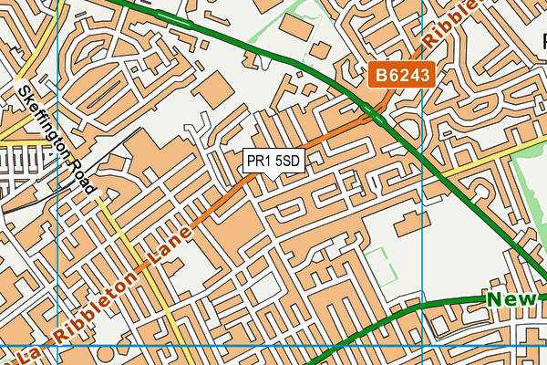 PR1 5SD map - OS VectorMap District (Ordnance Survey)