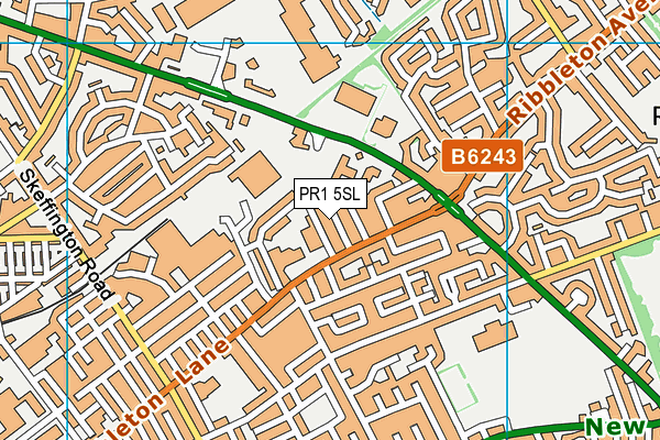 PR1 5SL map - OS VectorMap District (Ordnance Survey)
