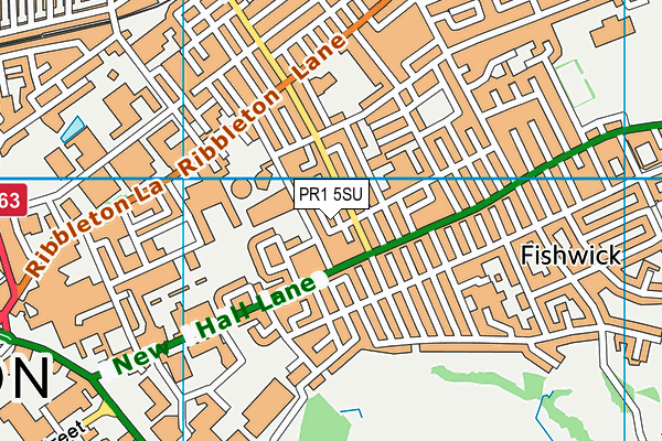 PR1 5SU map - OS VectorMap District (Ordnance Survey)