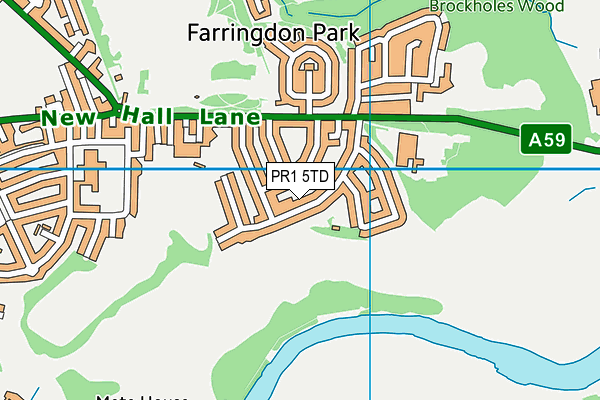 Fishwick Hall Golf Club (Closed) map (PR1 5TD) - OS VectorMap District (Ordnance Survey)