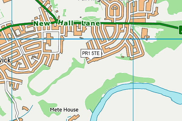 PR1 5TE map - OS VectorMap District (Ordnance Survey)