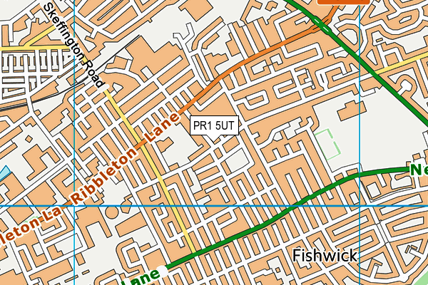 PR1 5UT map - OS VectorMap District (Ordnance Survey)