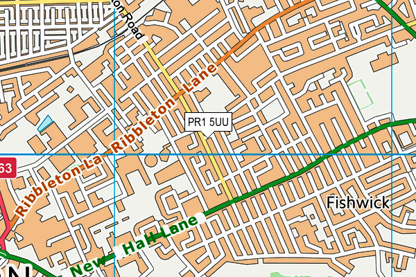 PR1 5UU map - OS VectorMap District (Ordnance Survey)