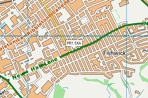 PR1 5XA map - OS VectorMap District (Ordnance Survey)