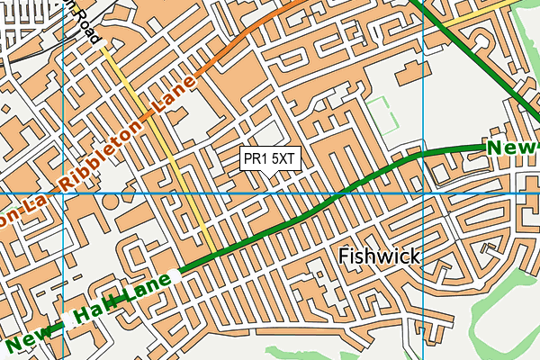 PR1 5XT map - OS VectorMap District (Ordnance Survey)
