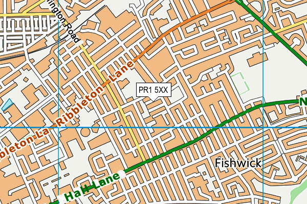 PR1 5XX map - OS VectorMap District (Ordnance Survey)