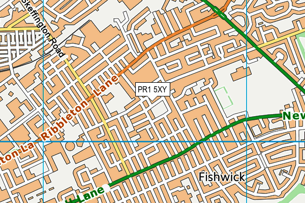 PR1 5XY map - OS VectorMap District (Ordnance Survey)