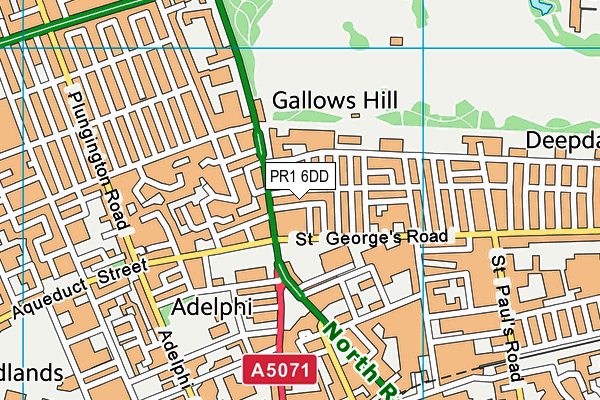 PR1 6DD map - OS VectorMap District (Ordnance Survey)