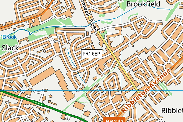 PR1 6EP map - OS VectorMap District (Ordnance Survey)