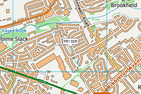 PR1 6ER map - OS VectorMap District (Ordnance Survey)