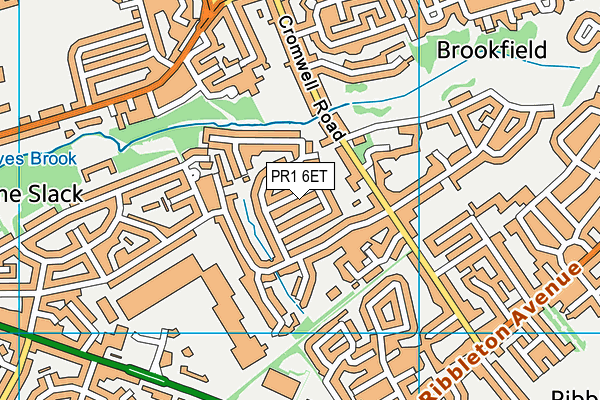 PR1 6ET map - OS VectorMap District (Ordnance Survey)