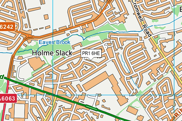 PR1 6HE map - OS VectorMap District (Ordnance Survey)