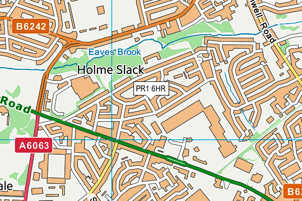 PR1 6HR map - OS VectorMap District (Ordnance Survey)