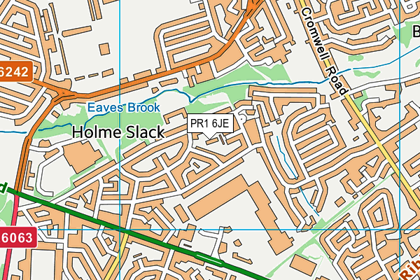 PR1 6JE map - OS VectorMap District (Ordnance Survey)