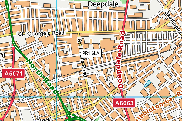 PR1 6LA map - OS VectorMap District (Ordnance Survey)