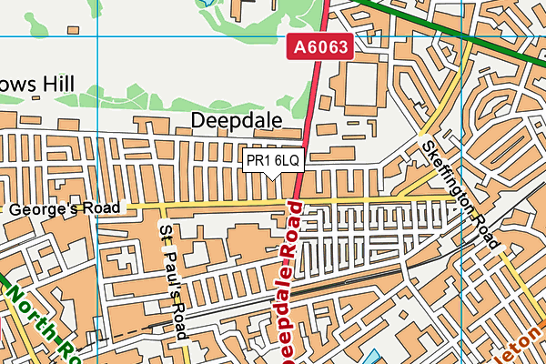 PR1 6LQ map - OS VectorMap District (Ordnance Survey)