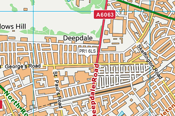 PR1 6LS map - OS VectorMap District (Ordnance Survey)